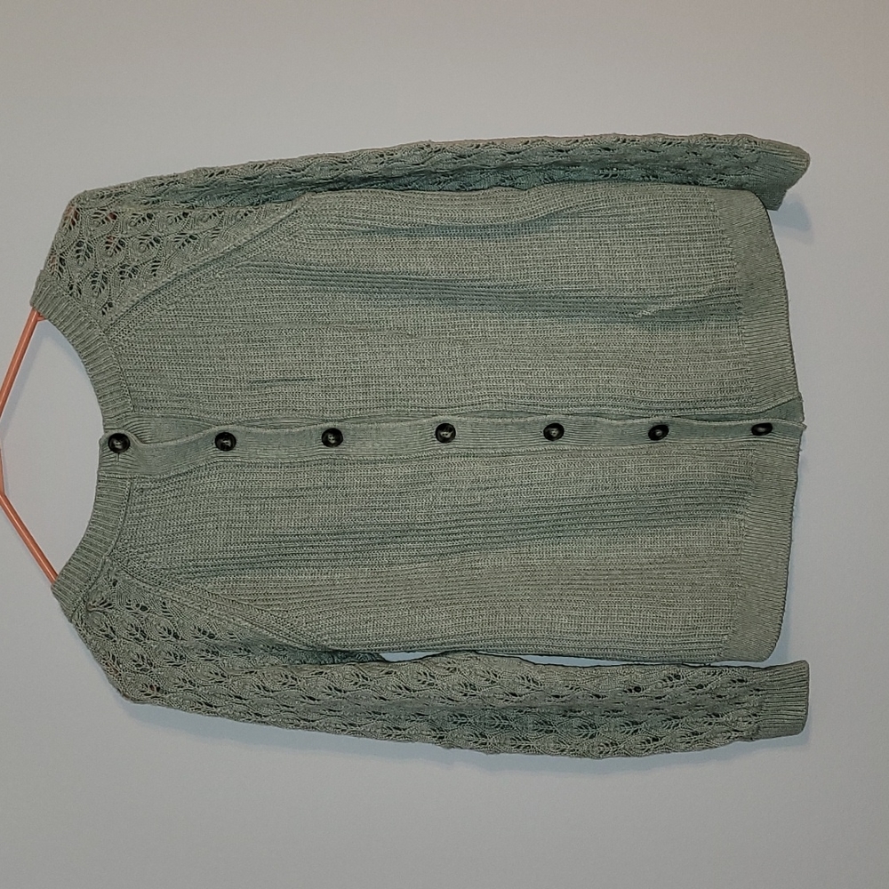 🎉HPx3🎉 LOFT Small Gray/Green Sweater - Picture 2 of 4
